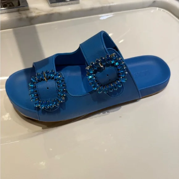 Mystique Boutique Royal Blue Embellished Sandals - Picture 2 of 7